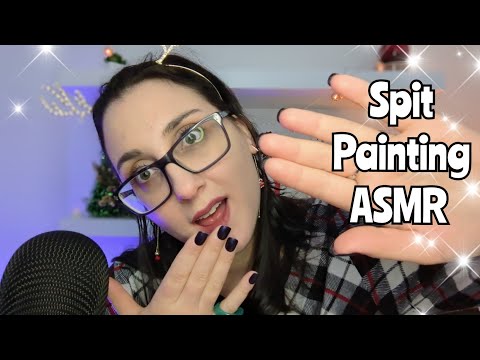 ASMR Spit Painting Fast and Aggressive (spit painting ASMR Wet Mouth Sounds) 😍