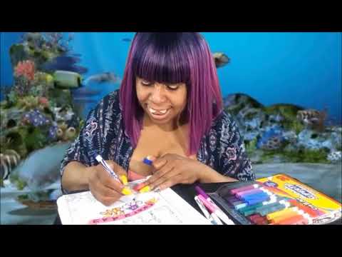 ASMR Gum Chewing and Book Coloring
