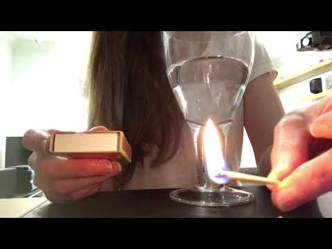 ASMR ~ Lighting Matches Tapping on Glass and Cardboard ~ water