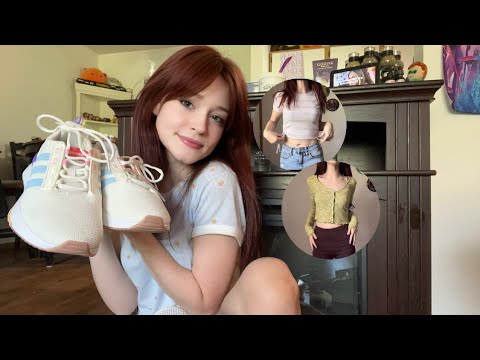 ASMR Spring Shopping and Try on Haul ✨🌷(lipgloss, clothing sounds)