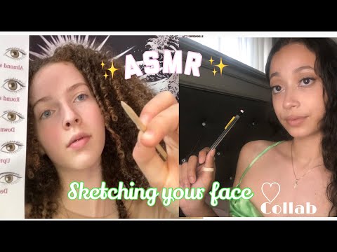 ASMR- SKETCHING YOUR FACES COLLAB WITH (ZARA ASMR) 4K SPECIAL ♡ ♡