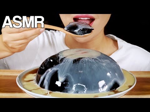 ASMR GIANT GRASS JELLY with Condensed Milk EATING SOUNDS MUKBANG