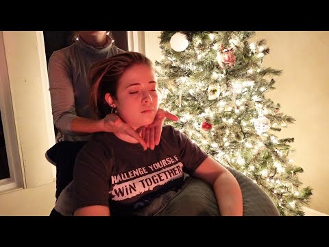 ASMR Real Person | Hair Brushing and Massage (Fireplace sounds, no talking)