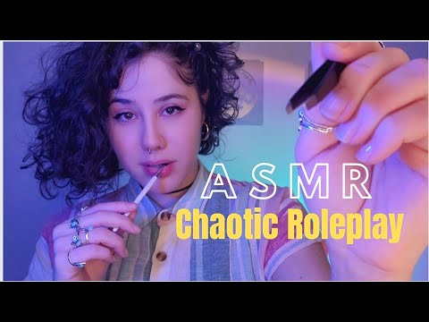ASMR: Craigslist lady does your eyebrows. CHAOTIC Roleplay.