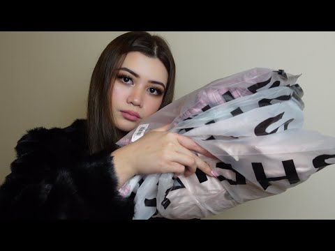 ASMR shein haul | unboxing and try on