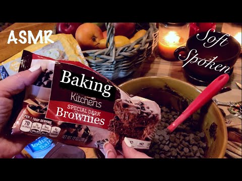 ASMR Baking Brownies (Soft Spoken) Crinkles & sound variety