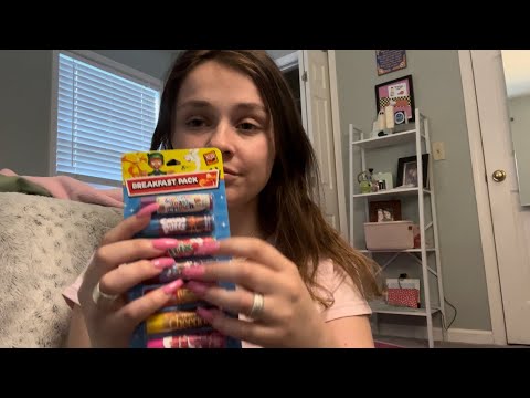 Try on Breakfast Flavored Chapsticks with me 😋 whispering, short video asmr