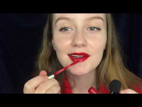 ASMR | Lip Gloss & Lipstick Application, Wet Mouth Sounds (no talking)