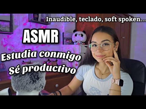 ASMR ESTUDIA/SÉ PRODUCTIVO CONMIGO!📖| Teclado/inaudible/soft spoken... | ASMR en español  | Pandasmr