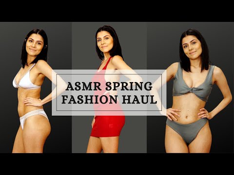 ASMR 💕 Gorgeous Spring Fashion Haul with Modeling, Whispers & Intense 3Dio Fabric Sounds!