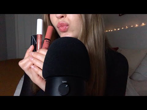 ASMR lipstick/gloss application with kisses! | Tyrell's CV