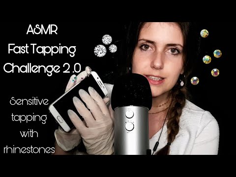 ASMR Fast tapping Challenge 2.0 | Sensitive tapping with rhinestones on fingertips | german/deutsch
