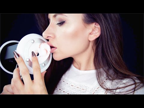 ASMR ear brushing,mouth sounds, ear cupping, fizzy soda.