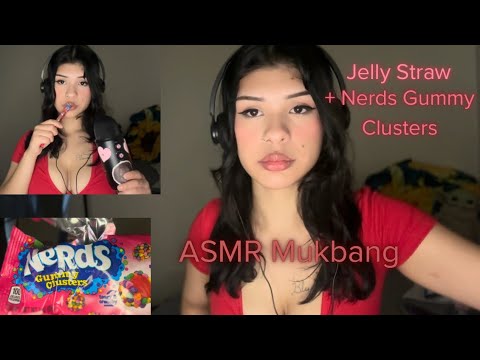 ASMR| Eating Jelly Straws + Nerd Gummy (Mukbang, Other more triggers)