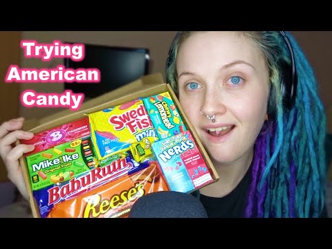 ASMR British Tries AMERICAN Candy