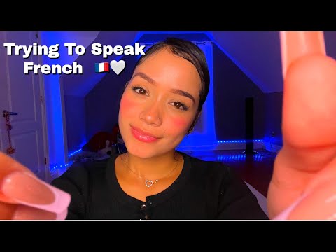 ASMR trying to speak FRENCH 🇫🇷 Close up Pampering ❤️