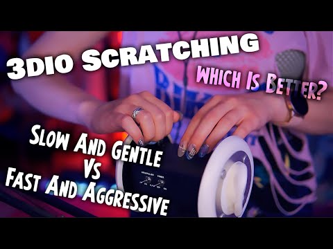 ASMR 3Dio Scratching ⚡ Slow and Gentle vs Fast and Aggressive ⚡ No Talking