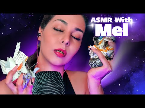 ASMR With Mel | The Most Sensitive Page Turning Crumpling & Aggressively Ripping Tearing Papers