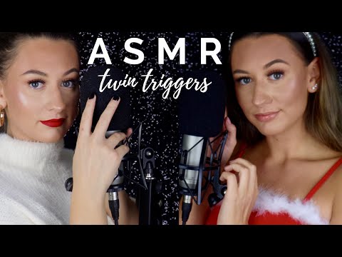 [ASMR] Christmas Twin Triggers 🎅🏼✨ (Binaural Tapping, Mic Scratching & Whispers)