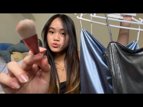 ASMR best friend gets you ready for your New Year’s party ( makeup roleplay )