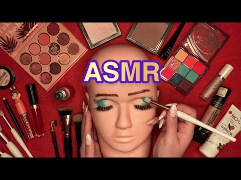 ASMR makeup on mannequin👩‍🦰Whispering~Persian ASMR