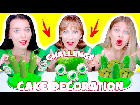 ASMR Cake Decorating Challenge Only Green Food | Best Food Challenges by LiLiBu