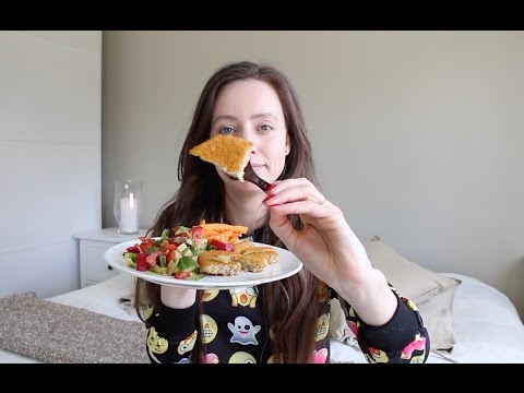 ASMR Whisper Eating Sounds | Vegetarian Schnitzel, Fries & Salad