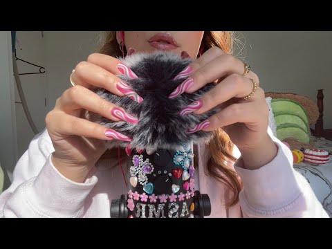 ASMR Brain massage with fluffy mic cover for study, sleep and tingles!! 💗 | NO TALKING