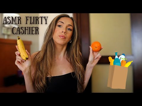 ASMR Flirty Cashier Checks You Out | whispered, tapping, scanner sounds...