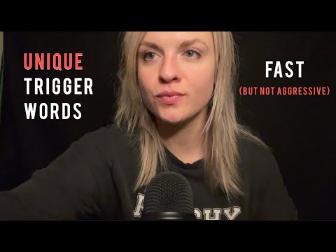🗣ASMR: FAST BUT NOT AGGRESSIVE UNIQUE TRIGGER WORDS | close whispers, hand sounds, visual triggers