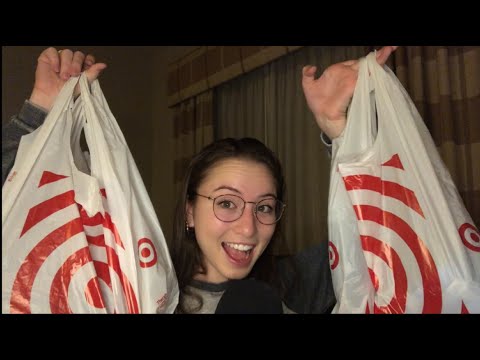 (ASMR) TARGET Dorm Essentials Haul (Soft Whispers, Lid Tapping, Crinkling, Tracing)
