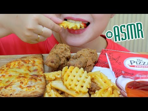 ASMR Mukbang Thepizza Company's Feast, Crunchy Chewy gulping eating sounds,+食べる,咀嚼音,BJ먹방이팅|LINH ASMR