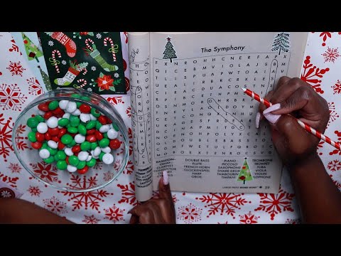 LET IT SNOW (WORD SEARCH) ASMR EATING SOUNDS HOLIDAY M&MS