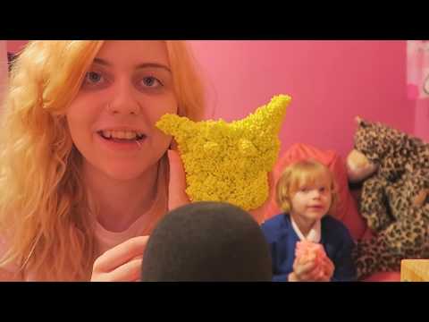 ASMR w/ My Little Sister! Playing with Floam (Sticky Sounds)
