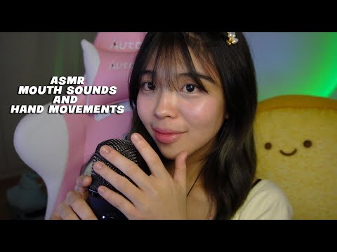 ASMR Soft Mouth Sounds and Hand Movements! whispering, cup tapping and etc.