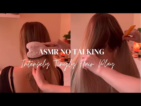 ASMR The Most Tingly Hair Play on Lovely Long Hair! Brushing & Combing Comfort on a Stormy Night! 🌬