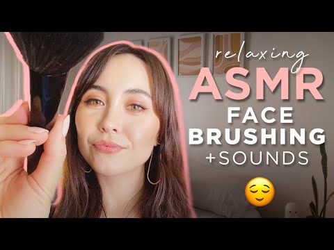 Relaxing ASMR face brushing + brush sounds