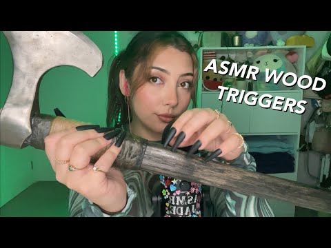 ASMR wood triggers 🪵💛 | Whispered