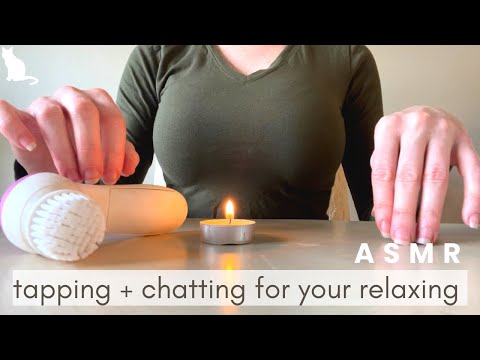 ASMR — soft tapping + chatting for your relaxing - skincare chitchat ASMR