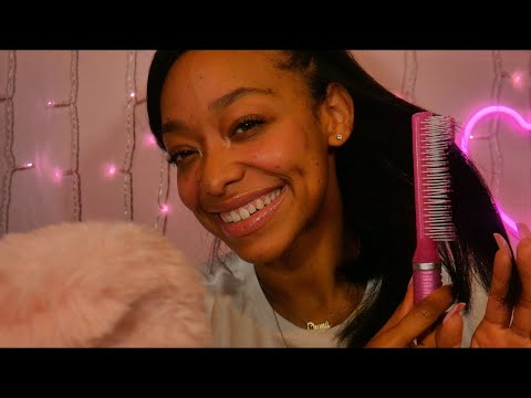 ASMR | Sleepy Triggers 💕 (Hair Brushing, Mouth Sounds, Personal Attention + Fluffy Mic) ✨
