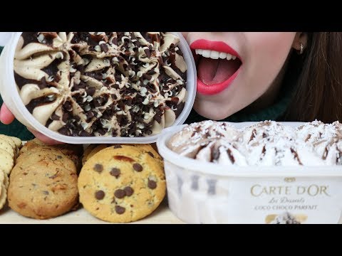 ASMR CHOCOLATE PROFITEROLE ICE CREAM & Cookies (Eating Sounds) Talking