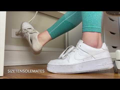 Taking off my dirty white KB socks & sweaty sneakers - SizeTenSoleMates