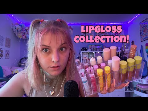 ASMR pure tingly lipgloss pumping sounds and rambling! showing you my whole collection ✨💜💄