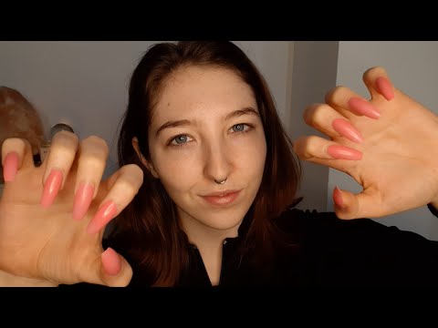 ASMR invisible scratching & guided breathing | removing negative energy | pink nails 🎀