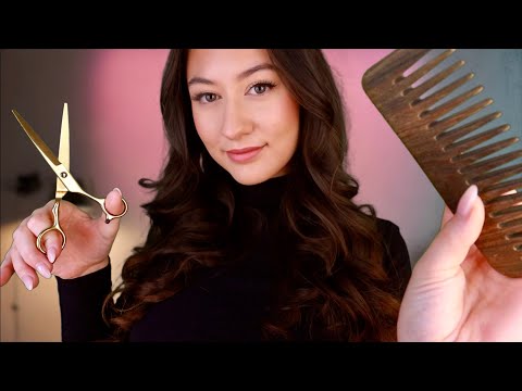 ASMR Haircut, Hair Wash & Scalp Massage ✂️  Relaxing Personal Attention & Layered Sounds