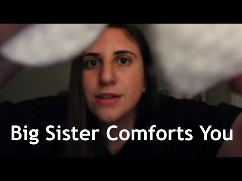 ASMR Big Sister Comforts  You; *Personal Attention, Soft Spoken, Cotton Sounds, Tweezers, Water*
