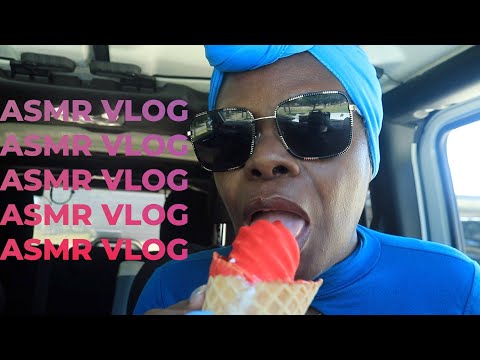 CHERRY COATED ICECREAM CONE EATING | HAIR BRUSHING SOUNDS | COOKING | STICKERS CHEWING GUM ASMR VLOG