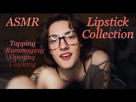 ASMR Lipstick Collection, Rummaging 💄💜 (Soft Spoken)