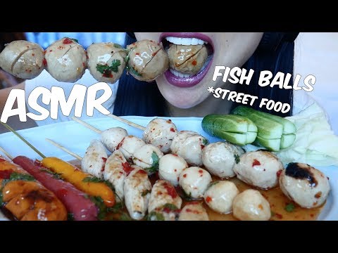ASMR Fish Ball Thai Street Food (EATING SOUNDS) ลูกชิ้น | SAS-ASMR