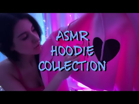 ASMR Hoodie Collection Show & Tell - Screen Print Tapping | Fabric - Which to Donate🤔(Whispered)